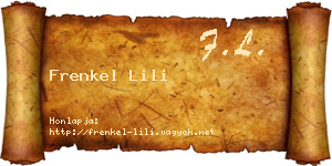 Frenkel Lili névjegykártya