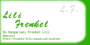 lili frenkel business card